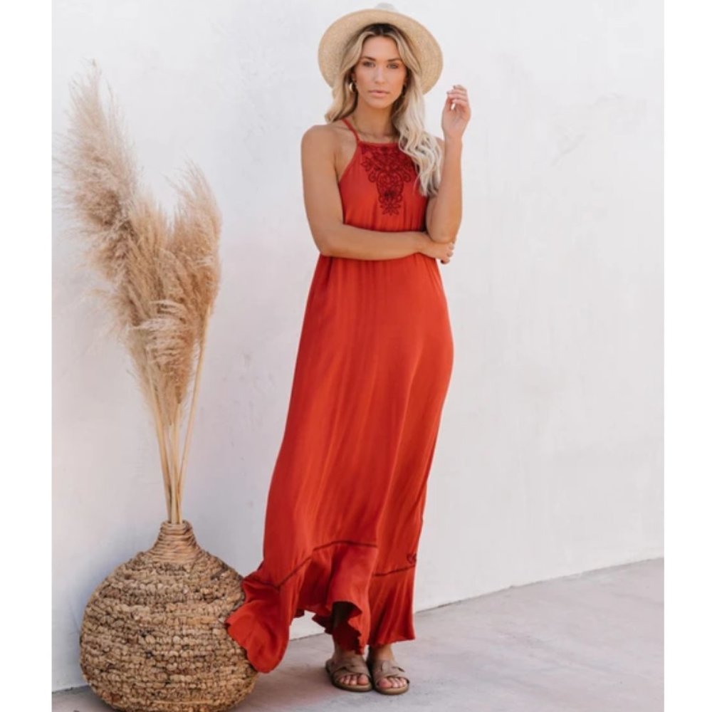 JULCIA Embroidered Maxi Dress